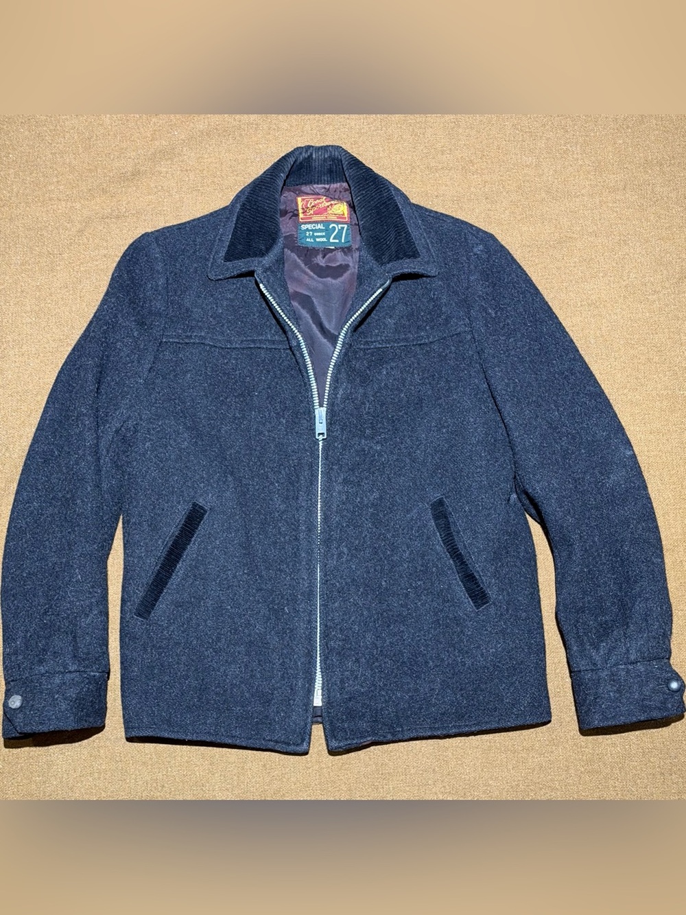 VTG 60s Coast Sportswear Vancouver 27oz S Wool Jacket CLIX Zip Canada Workwear